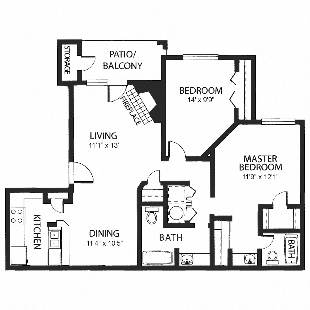 B2 | 1,020 SQ FT | 2 BED / 2 BATH